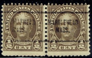 1929 .5c HALE w/Local precancel pair f/MARBLEHEAD MA (653-704) Nice type! 