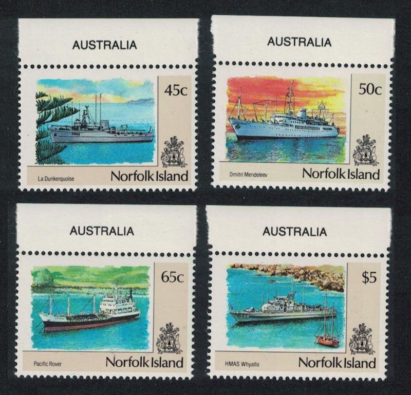 Norfolk Ships 4v issue February 1991 SG#486=494 SALE BELOW FACE VALUE