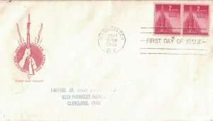 1943 FDC, #907, 2c Nations United, House of Farnam