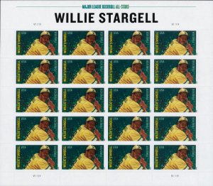 2012 45c Willie Stargell, Major League Baseball All-Star Scott 4696 Sheet of 20