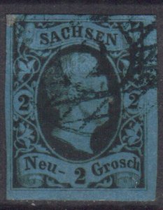 GERMANY SAXONY STAMPS. 1851 , Sc.#6,  Mi.#5, USED