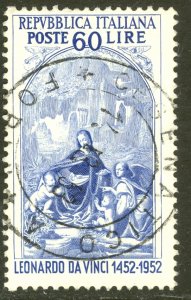 ITALY 1952 60L Virgin of the Rocks Leonardo Da Vinci Wmkd Issue Sc 601A VFU