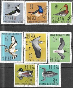 Poland #1231-1238 Birds (U)  CV $2.00