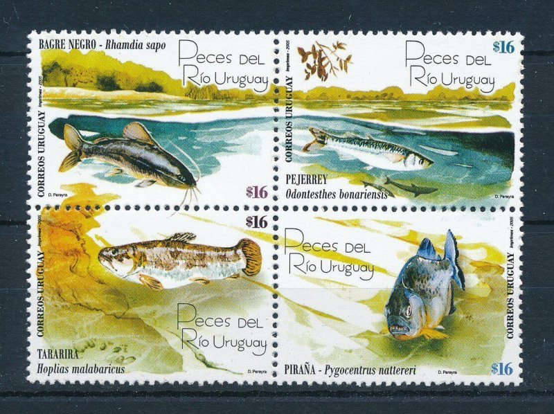 [111131] Uruguay 2005 Marine life fish piranha  MNH