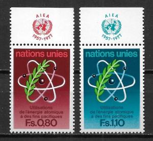 UN Geneva 71-72 Atomic Energy with MI Tab MNH