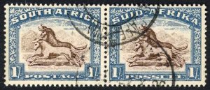 South Africa 1933-48 SG.62 1s aniline brown and chalky blue VFU cat 20 pounds