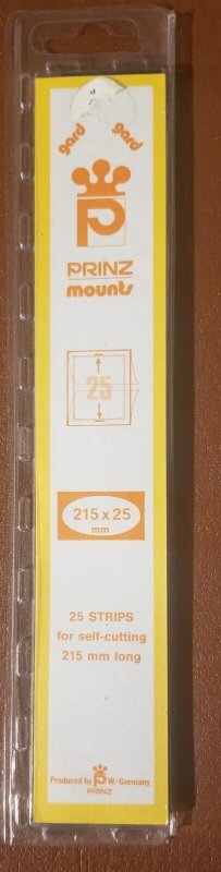 NEW Prinz 25 BLACK Strips of 215mm Long Stamp Mount Size: 215x25 