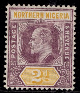 NORTHERN NIGERIA EDVII SG22a, 2d dull purple & yellow, LH MINT. Cat £19. CHALKY