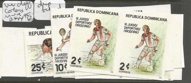 Dominican Republic 1979 Games SC 815-6, C298 Imprf Prs Diff. Colors MNH (5cuv)