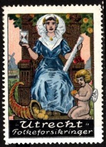 Vintage Netherlands Poster Stamp Utrecht National Insurance