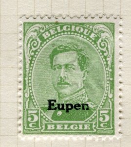 BELGIUM; 1920 early EUPEN Albert issue Mint hinged 5c. value