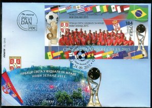 0816 SERBIA 2015 - World Football Champions U-20 New Zealand - Flags - FDC