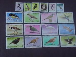 ST.KITTS # 49a-66a -MINT/NEVER HINGED---COMPLETE SET-----BIRDS-----1992