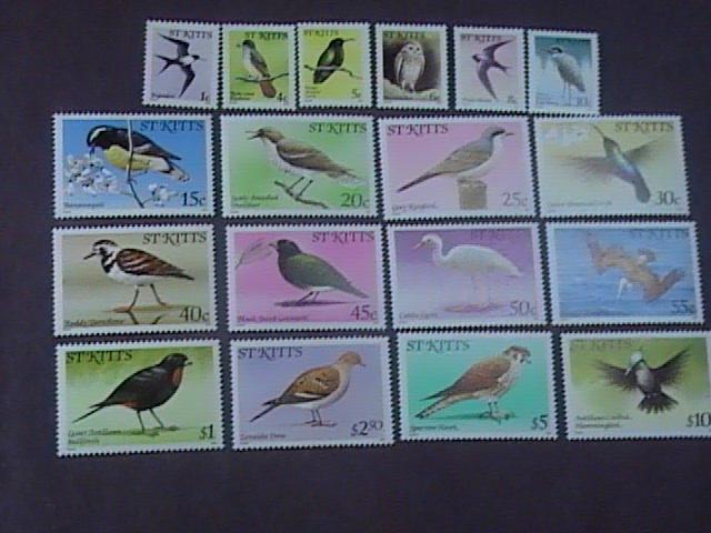 ST.KITTS # 49a-66a -MINT/NEVER HINGED---COMPLETE SET-----BIRDS-----1992