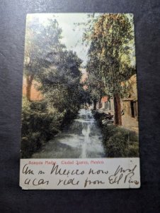 1901 Mexico Missing Stamp Postcard Cover City of Juarez to New York NY USA