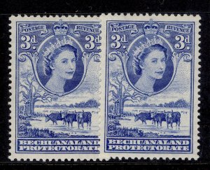 BECHUANALAND PROTECTORATE QEII SG146 + 146a, 3d SHADE VARIETIES, M MINT. Cat £22