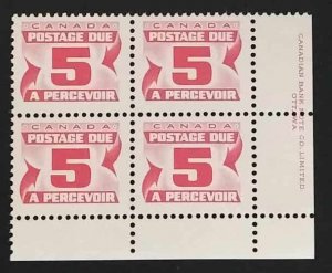 Canada J32a Plate Block LR VF MNH