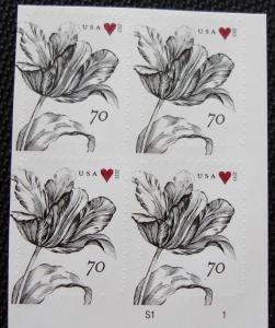 US #4960 MNH Plate Block of 4 Vintage Rose