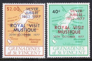 St Vincent Grenadines 127-128 Maps Royal Visit MNH VF