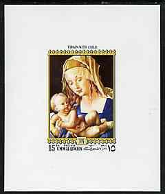 Umm Al Qiwain 1972 Albrecht Durer - Virgin With Child 15d...