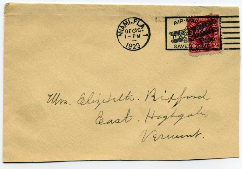 U.S. #634 on Cover Slogan Canceled Airmail Saves Time