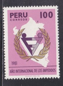 Peru # 756A, International Year of the Disabled, Mint NH, 1/2 Cat.