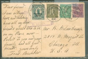 Germany  1922 PPC to US, mix with Bavaria, 3.90 Mark rate