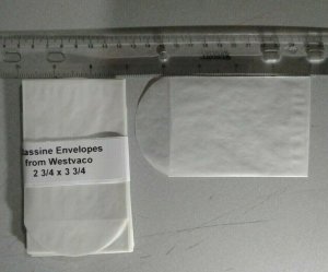 25 Square Glassine Envelopes - 2 3/4 x 3 3/4