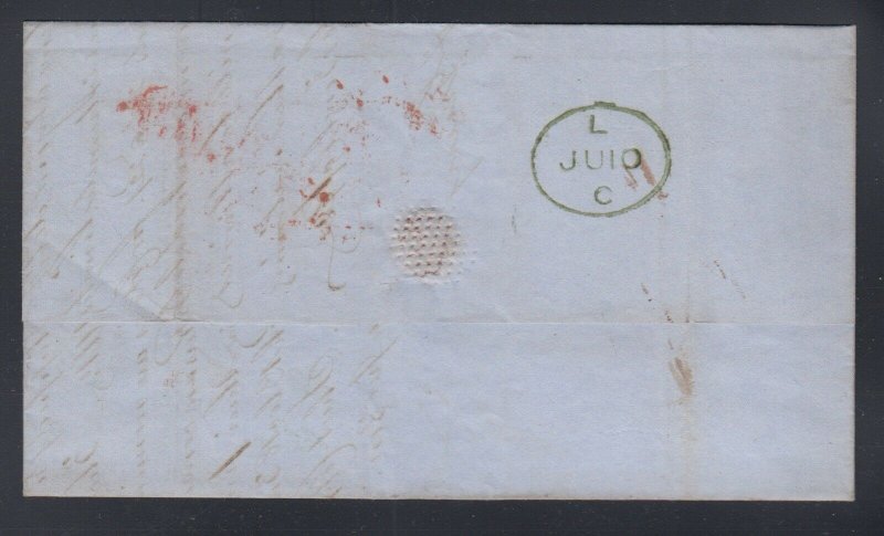 Great Britain 1853 Stampless TRANSATLANTIC Letter SFL Liverpool to USA Niagara