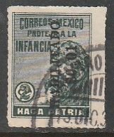 MEXICO RA10, HABILITADO 1¢ ON 2¢ Postal Tax. USED. VF. (1487)