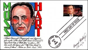 Scott 3839 37 Cents Moss Hart Bernard Goldberg Hand Painted FDC 23 Of 50