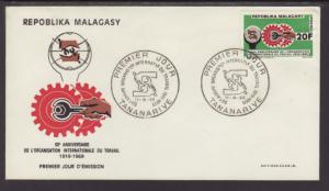 Madagascar 423 Labor 1969 U/A FDC