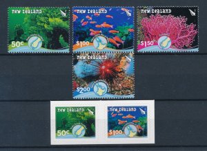 [111923] New Zealand 2008 Marine life fish corals Set + self adhesive MNH