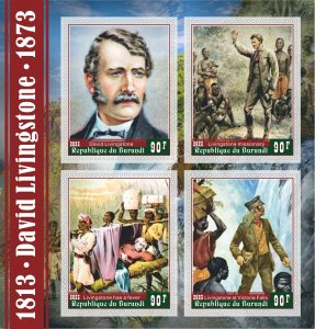 Stamps.  David Livingston , set 8 sheets perforated 2022 year Burundi