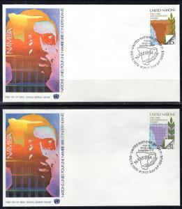 UN New York 312-313 Namibia Geneva Set of Two U/A FDC