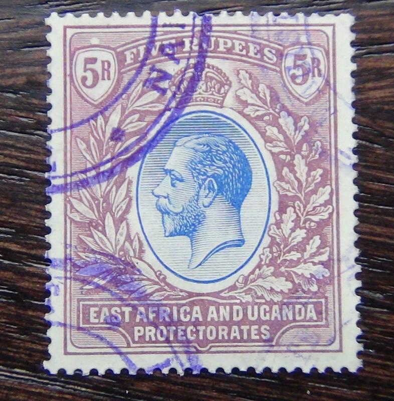 East Africa & Uganda 1912 5r Blue and Dull Purple used SG58 Used
