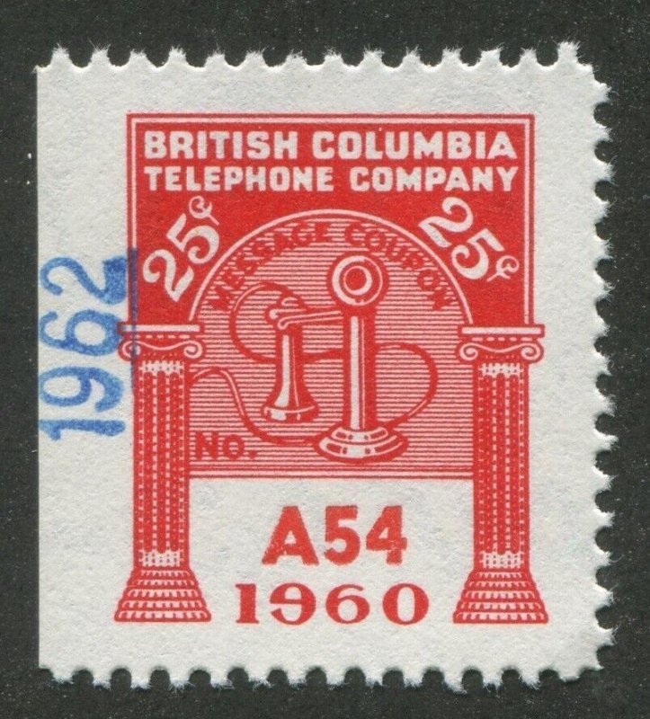 Canada Revenue BCT197 British Columbia Telephone Frank, Watermarked