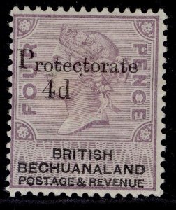 BECHUANALAND PROTECTORATE QV SG44, 4d on 4d lilac & black, M MINT. Cat £475.