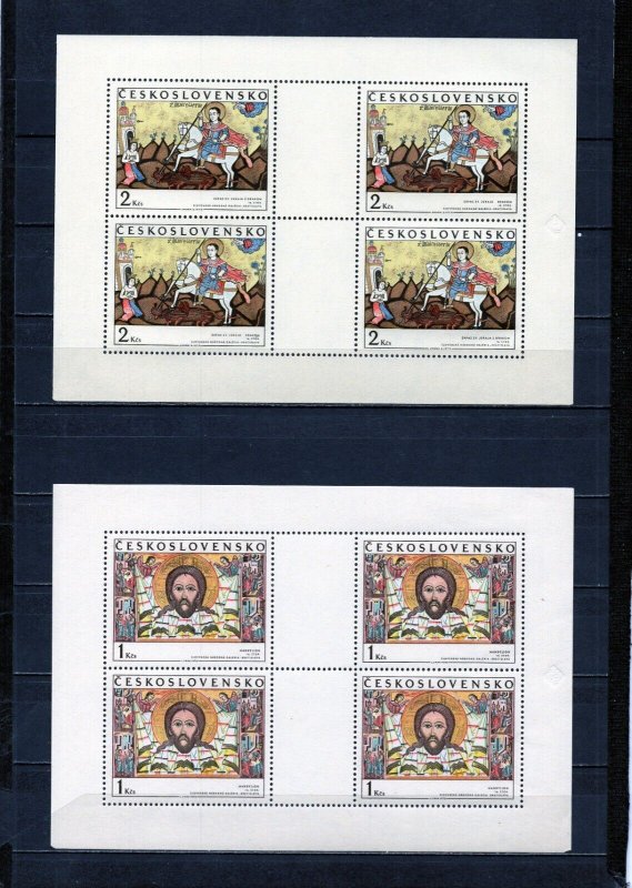 CZECHOSLOVAKIA 1970 PAINTINGS/SLOVAK ICONS SET OF 4 SHEETS OF 4 STAMPS MNH