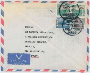 S DAN -  POSTAL HISTORY:  COVER from KHARTOUM  to ITALY 1973