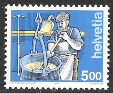 SWITZERLAND 1989-94 5fr CHEESEMAKER Pictorial Sc 848 MNH