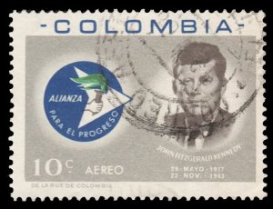 AIRMAIL STAMP FROM COLOMBIA 1963. SCOTT # C455. USED. # 2