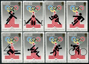 HERRICKSTAMP BELIZE Sc.# 451-58 1980 Olympics