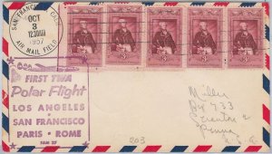 46716  -  USA - POSTAL HISTORY -  First POLAR Flight COVER  - Pell # 259 FG 1957