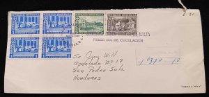 C) 1965, HONDURAS, INTERNAL AIR MAIL, ENVELOPE WITH MULTIPLE STAMPS 6. XF