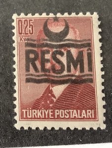 Turkey  1957 Scott  o24B  MNH - 0.25k, President Ismet Inönü