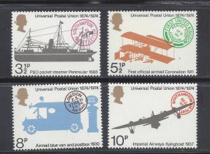 Great Britain MNH 720-3 Centenary Universal Postal Union 1874-1974