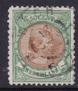 Netherlands Scott 51,  1896 50c PW VF, Used Scott $15