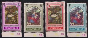Montserrat 1970 QE2 Set of 4 x Christmas SG 255 - 258 Umm ( H1409 )