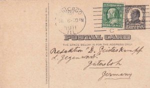 1911, Chicago, IL to Germany, Uprated Postal Card (43154)